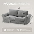 thumbnail image 4 of Vorthio 81.9" Oversized Loveseat Cloud Couch, Deep Wide Seat Slipcovered Sofa with Rolled Arms, Washable Fabric, Grey, 4 of 9
