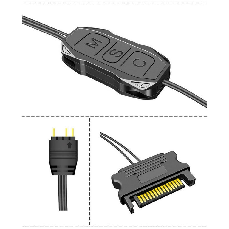 ARGB 5V 3-Pin To SATA Cable – RGB Sync Controller Extension For PC Builds
