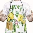 thumbnail image 2 of Yellow Lemon Fruit Leaves White Pattern Apron-Garden Aprons for Women with Pockets-Cotton Linen Waterproof Kitchen Cooking Gardening Aprons Adjustable for Kitchen,Cooking,BBQ and Salon 33x27 Inch, 2 of 7