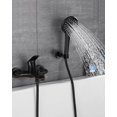 thumbnail image 4 of ZHAOCHENG Soporte para cabezal de ducha de pared de acero inoxidable SUS304, soporte para cabezal de ducha ajustable, negro mate, A13021B, 4 of 5