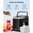 thumbnail image 2 of Portable Ice Maker Countertop, 9Pcs/8Mins, 26lbs/24H, Self-Cleaning Ice Machine with Handle, 2 Sizes of Bullet Ice for Home Kitchen Office Bar Party, Black, 2 of 7
