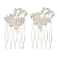 thumbnail image 2 of 4x Lateral Del Cabellero de Material Perla de Cristal Hecho Nupcial Accesorios de Del Partido de Las Mujeres 4 piezas, 2 of 10