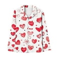 thumbnail image 5 of snilers Lounge Sets for Women 2 Piece Pajama Set Fashion Hearts Print Long Sleeve Button Down Shirts and Straight Leg Pants Matching Pjs Set Valentine's Day Clothes, 5 of 8