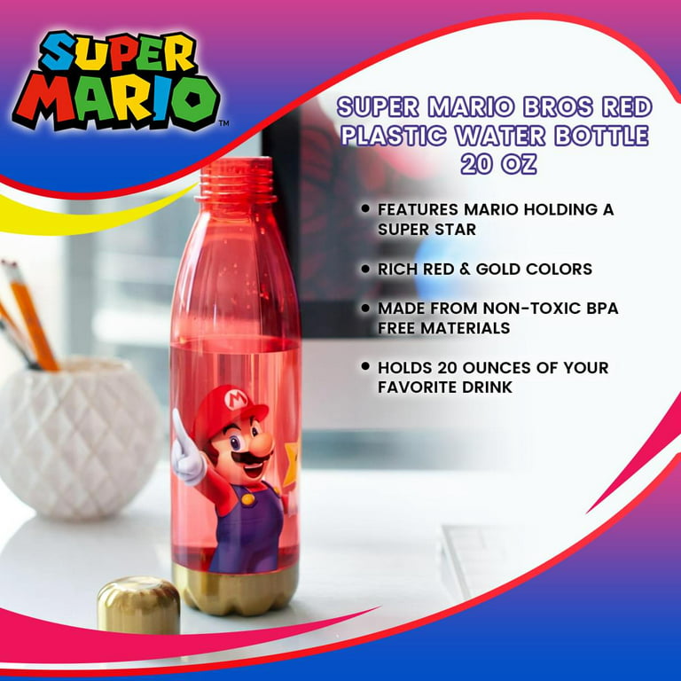 Just Funky Super Mario Bros Water Bottle | 17 oz | Mario Collectibles