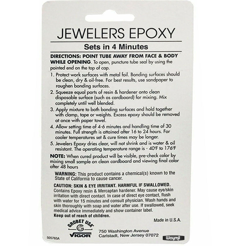Vigor Jewelers Epoxy Clear & Colorless Bonding Adhesive 