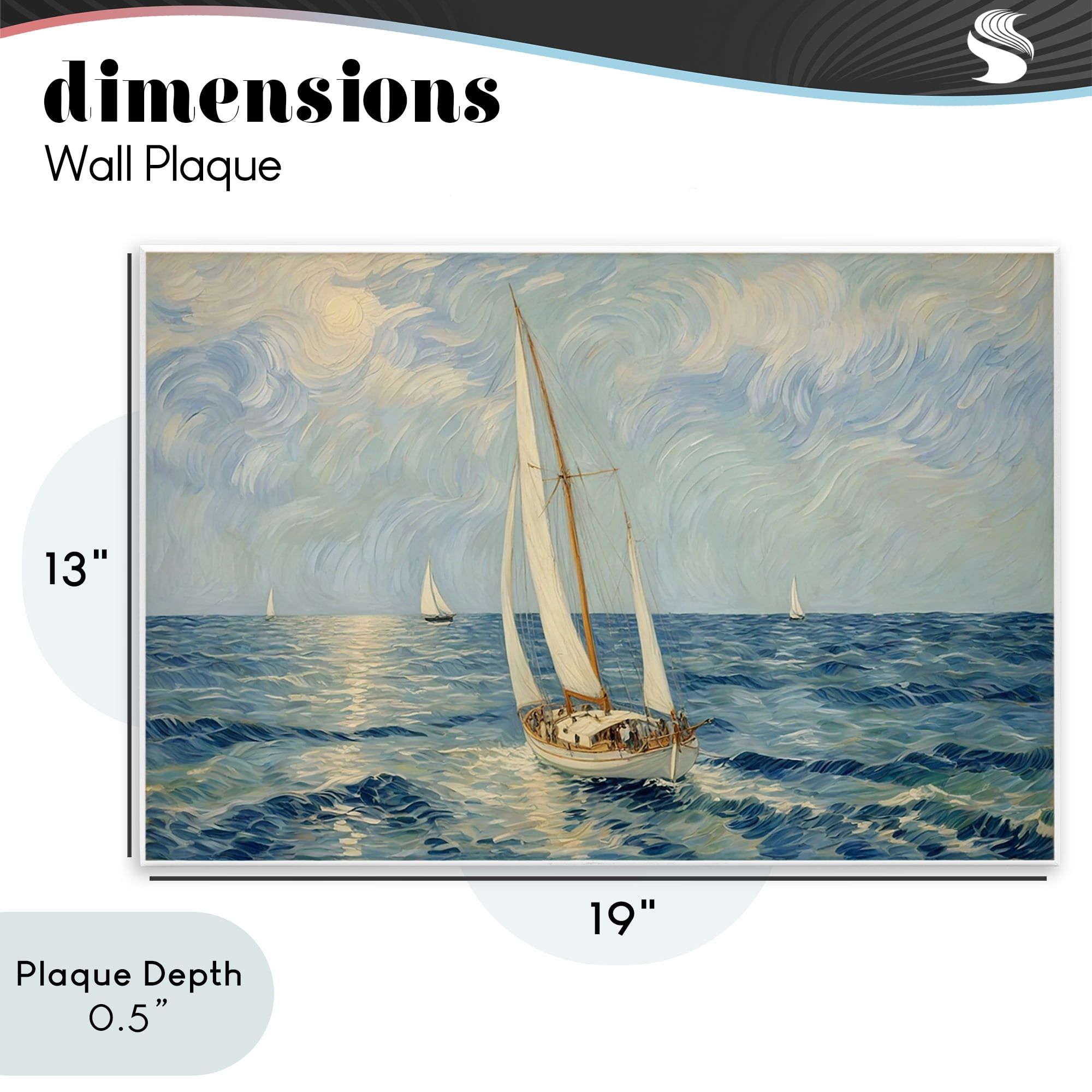 Stupell Industries Sailing Yacht on Blue Sea Wall Plaque Art, design by Angie Hawke