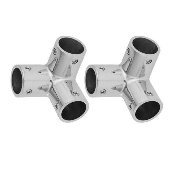 2x Pasamanos de material acero Inoxidable 316 con Accesorio de Riel de 3 Vías para Tubos de 1 "/ Tubería shamjiam Accesorio para baranda manual