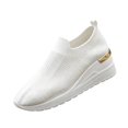 thumbnail image 2 of EKVAHL Knit Wedge Sneakers for Women, Breathable Mesh Slip-Ons, Orthopedic Arch Support Casual Tennis Shoes with Elastic Fit and Hidden Heel White, 2 of 5