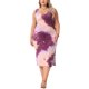 thumbnail image 1 of Vestido de verano de talla grande Agnes Orinda para mujeres, teñido anudado, con abertura lateral, escote en V, sin mangas, casual, midi, vestido de tanque 1X púrpura naranja, 1 of 5