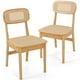 thumbnail image 1 of Costway Juego de 2 Sillas de Ratán, Sillas Modernas con Respaldo y Asiento de Ratán Tejida, Estructura de Bambú Natural, Patas Robustas con Almohadillas para Salón, Comedor, Estudio, Natural, 1 of 3