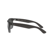 Ray-Ban Justin Sunglasses for Women and Men with Rubber Grey Frames and Grey Mirror Lenses, Size 55