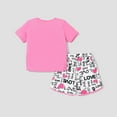 thumbnail image 5 of PatPat Girls 2 Pieces Outfits Love Heart Graphic T-Shirt and Athletic Shorts Set Sizes 5-12, 5 of 6