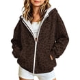 thumbnail image 2 of SERTGUTR Girls Leopard Print Hooded Sweatshirt, Zip Up Fleece Jacket with Pockets, Long Sleeve Casual Outerwear, Everyday School Outdoor Warm Coat, 2 of 8