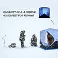 thumbnail image 5 of Outsunny 4 Person Ice Fishing Shelter with Padded Walls, Thermal Waterproof Portable Pop Up Ice Tent with 2 Doors, Light Blue, 5 of 9