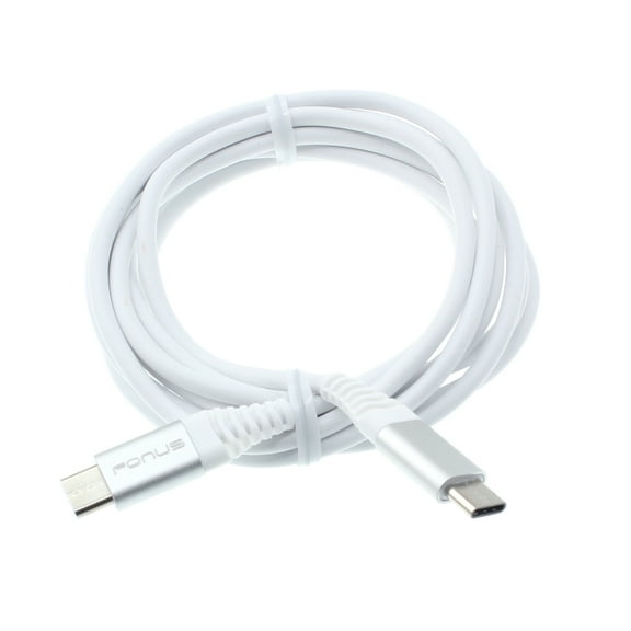For TCL 40 XE 5G, 30 XE 5G - 6ft Long USB-C Cable, Fast Charger Cord Power Wire Type-C to Type-C Data Sync White Q6V