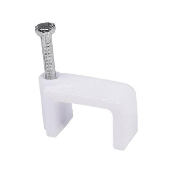PBI Cable Clip with Nail Dual White