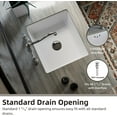 thumbnail image 6 of 16"W x 12"D Undermount Bathroom Sink Rectangular Small, Los Flexi 16 Inch White Ceramic Vanity Sink With Overflow Hole, Under Counter Sinks For Bathrooms, 6 of 7