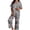 Gray, variant on Pajamas for Women Set, Soft Christmas 2 Piece Loungewear, Lightweight Button Down Short Sleeve Top, Breathable Festive Print, Comfy Relaxed Fit Holiday Sleep Pants