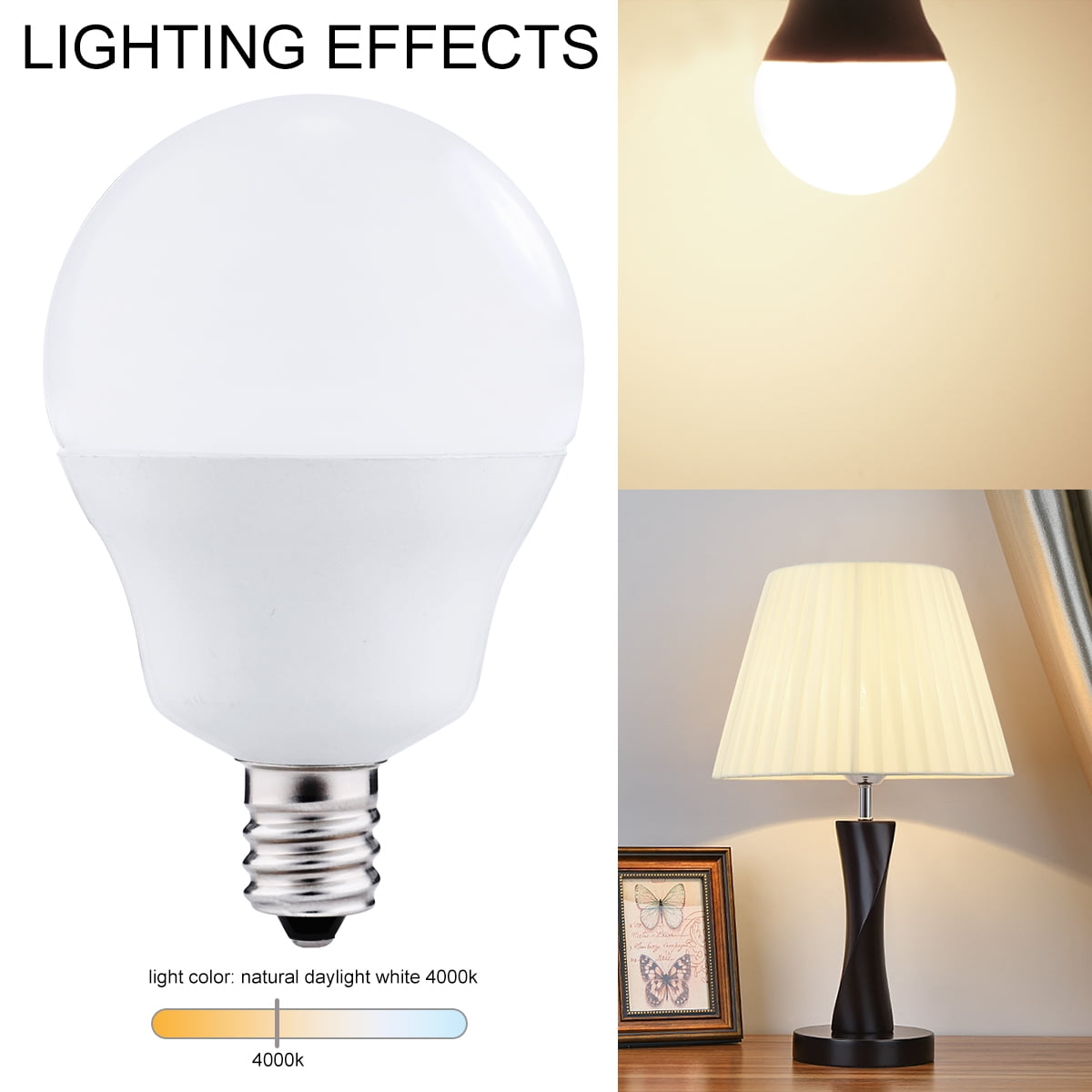 YANSUN 40-Watt Equivalent 5W G14 Non-Dimmable Global LED Light Bulb E12 Base in Natural Daylight White 4000K (6-Pack) YANSUN 40-Watt Equivalent 5W G14 Non-Dimmable Global LED Light Bulb E12 Base in Natural Daylight White 4000K (6-Pack)