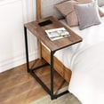 thumbnail image 2 of C-Shaped End Table, Small Side Tables for Sofa, Wide Couch Table That Slide Under, Laptop Snack Table for Living Room, Bedroom, Home Office, 2 of 9