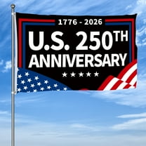 YIBAGA US 250th Anniversary Flag 3x5 Ft America National Flag 1776-2026 Patriotic Stars Stripes Outdoor Lawn Garden Decor with Brass Grommets, Black
