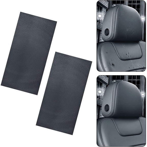 Black Self-Adhesive Leather Repair Patch Tape Kit, 8 x 4 Inch & Scratch-Resistant Leather Patches for Seat, Furniture, Couch, Sofa, Office Chair, Vinyl Repair Tape Kit