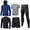 BLUE-GREY, variant on 5Pcs Men's Workout Set Gym Clothing Compression Leggings Shorts Shirt Long Sleeve Top for Running