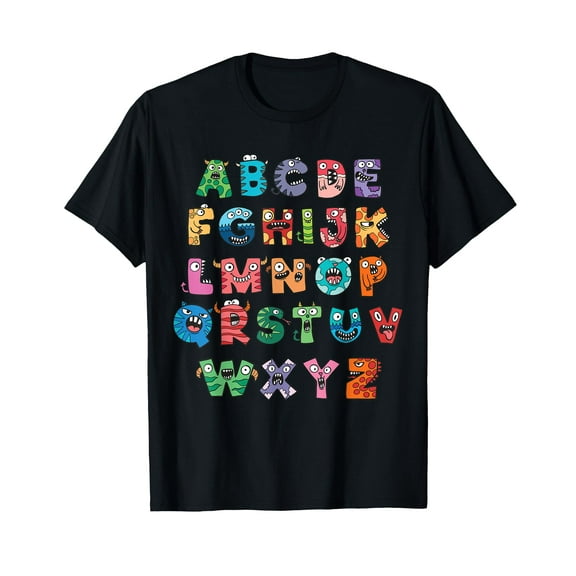 ABC Cute Monster Alphabet Halloween Teacher Costume Kids T-Shirt