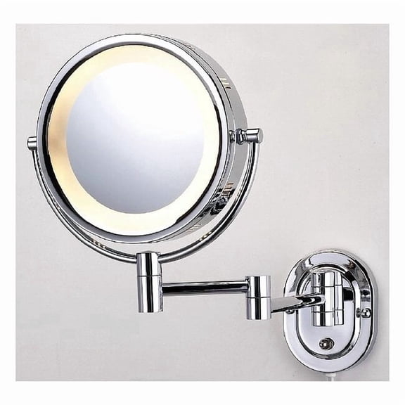 Lighted Makeup Mirror, 10 in W, 13 in H, 120 V AC, Chrome, Wall HLCSA895D