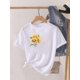 thumbnail image 3 of Camiseta estampada de manga corta para mujer, ropa con estampado de flores dulces de los años 90, Top para mujer, camiseta para mujer, ropa con cuello redondo, 3 of 5