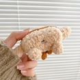 thumbnail image 5 of BINUFF is suitable for AirPods Pro plush protective case, cute 3D cartoon frog design, furry TPU cover, with keychain, 5 of 14