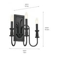 thumbnail image 4 of 52473NI Kichler Lighting Karthe - 3 Light Wall Sconce In Homestead Style-14.5 Inches Tall and 9.5 Inches Wide-Brushed Nickel Finish, 4 of 5