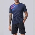 thumbnail image 2 of FRSASU Men's Activewear Sport Tee Shirt Quick Dry Athletic Running Gym Workout Golf Tennis Top Tee Blue, 2 of 8