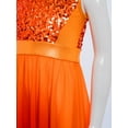 thumbnail image 6 of TiaoBug Kids Girls Sequin Praise Dance Dress Lyrical Contemporary Asymmetrical Tunic Gradient Color Tulle Gown Red 6, 6 of 7