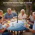 thumbnail image 3 of Round Outdoor Tablecloth with Umbrella Hole and Zipper, Navy Blue Ombre Stripe Tablecloth with Elastic Waterproof, Abstract Summer Beach Coastal Patio Table Covers for 45" - 54" Picnic Pool Tables, 3 of 9
