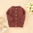thumbnail image 5 of Splozh Girls Long Sleeve Cardigan Kids Casual Open Front Chunky Sweater Fall Outerwear School Cardigan,Red,12-18 Months, 5 of 9