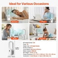 thumbnail image 3 of 13" Bladeless Desk Fan, 6-Speed Rechargeable USB Portable Tower Fan, 3 of 5