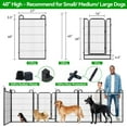 thumbnail image 3 of Dog Playpen Outdoor Extra Wide 12 Panels Heavy Duty Dog Fence 40" Height Anti-Rust with Doors Portable for RV Camping Yard, Total 27FT, 58 Sq.ft, Snowy Black, 3 of 8