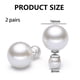 thumbnail image 3 of Pendientes de bola de doble cara para mujer: pendientes elegantes y de moda con pendientes de perlas en la parte delantera y trasera, 3 of 6