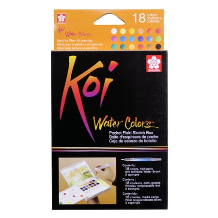 UPC: 0084511388949 | Sakura Koi Watercolor Pocket Field Sketch Box Set 18-Colors