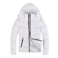thumbnail image 3 of LEEy-world Winter Coats for Men Men's Outdoor Tactical Jacket Winter Full Zip Warm Polar Jackets Casual Stand Collar Windproof Coats White,XXL, 3 of 5
