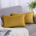 thumbnail image 6 of Soft Velvet Throw Pillowcovers 12×20 Set of 2 Pillow Cases Velvet Rectangular Pillow Covers with Tassels Lumbar Cushion Case, Cream, 12"×20", Set of 2, 6 of 9