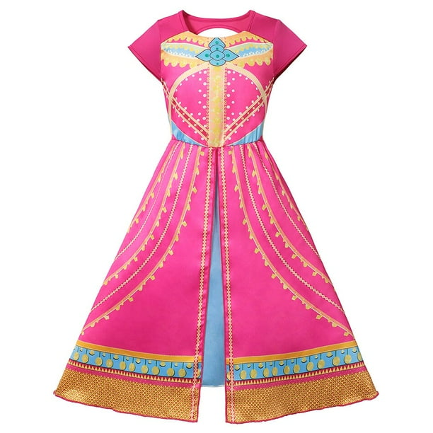 Disfraz de princesa Jasmine de Disney para ninas vestido para fiesta de Halloween Carnaval Cosplay lampara Agic de Aladino conjunto de ropa para ninos Outfits5 6T Gao Jinjia LED Bodega Aurrera en