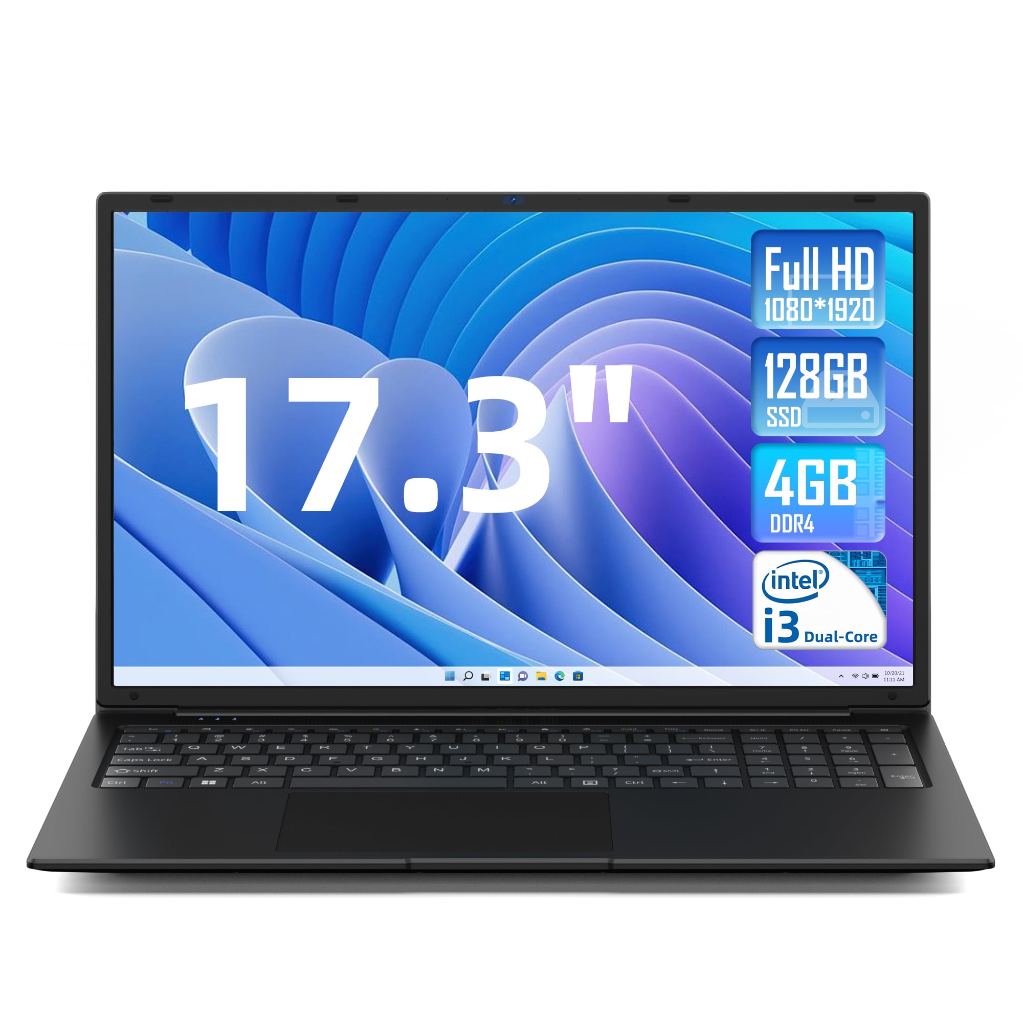 SGIN 17.3in Laptop 4GB DDR4 128GB SSD Windows 11 with Intel