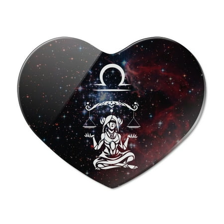 

Libra Scales Zodiac Sign Horoscope in Space Heart Acrylic Fridge Refrigerator Magnet