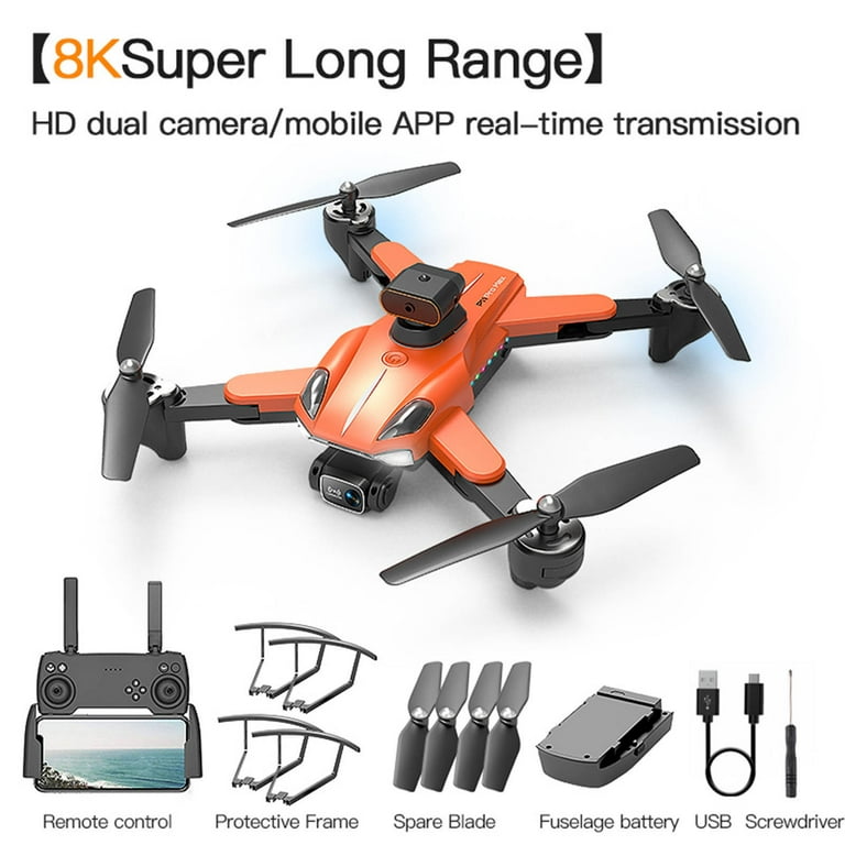 P11 8K Camera RC Drone Dual Camera 360 Obstacle Sensing RC Quadcopter with Function Obstacle Avoidance Optical FLOWL Location Gesture Control Size
