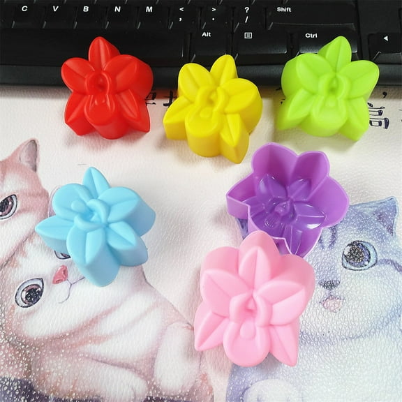 EGYMEN 1.2" Silicone Flower Cake Mold, Non-Stick Flexible Baking Mold for Ice, Lollies, Chocolates, Soaps, Gelatin, Pudding, and More, Random Color
