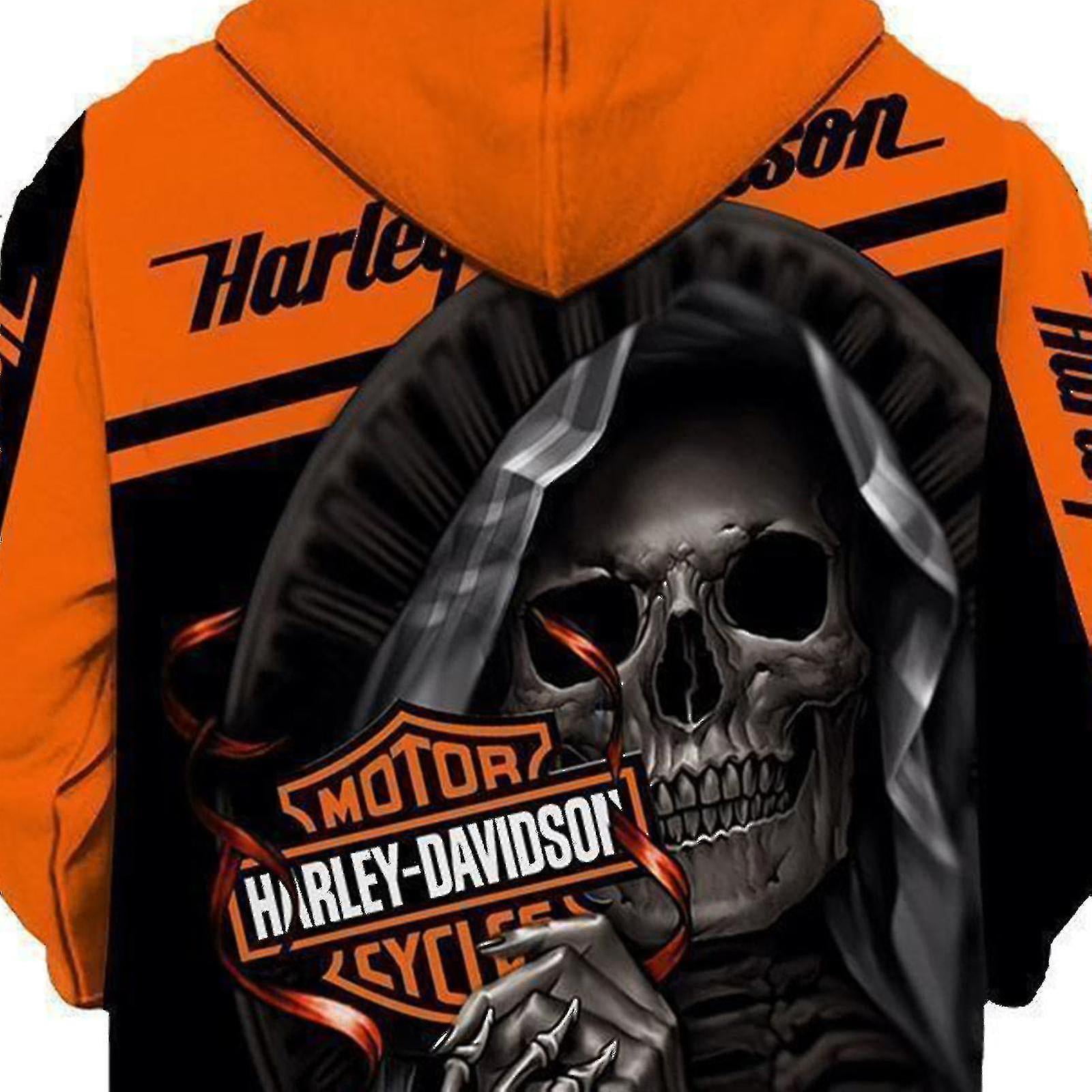 New 3d Skull Harley davidson Hoodie Sweatshirt Hood Jumper Pullover High Quality