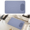 thumbnail image 2 of Non Slip Bathtub Mat, Anti Mold Shower Mat with Drain Holes, 27.56" x 14.57" Massage Textured Foot Scrubber Bath Mat, Soft Waterproof Anti Skid Bathroom Floor Mat for Inside Shower Tub, Dusty Blue, 2 of 5