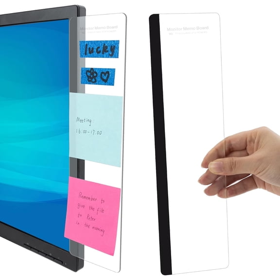 Office Desk Accessories 5pcs – Computer Monitor Memo Board Message Board Supplies for Women Men – Sticky Note Holder Home Desktop Decor